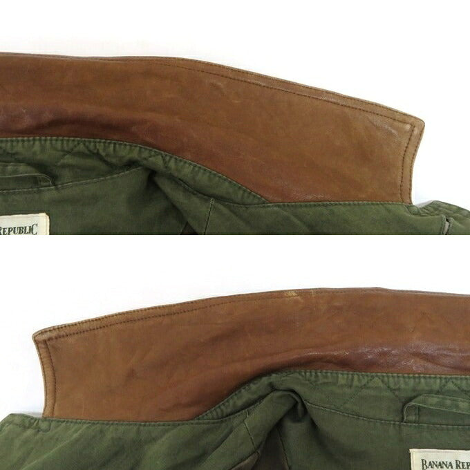 BANANA REPUBLIC Khaki Collar Leather Hunting Jacket Size M