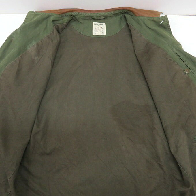BANANA REPUBLIC Khaki Collar Leather Hunting Jacket Size M