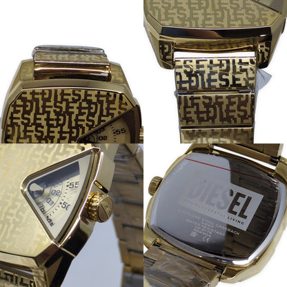 DIESEL D.V.A. DZ2178 Gold Square Steel Watch Size ONE SIZE
