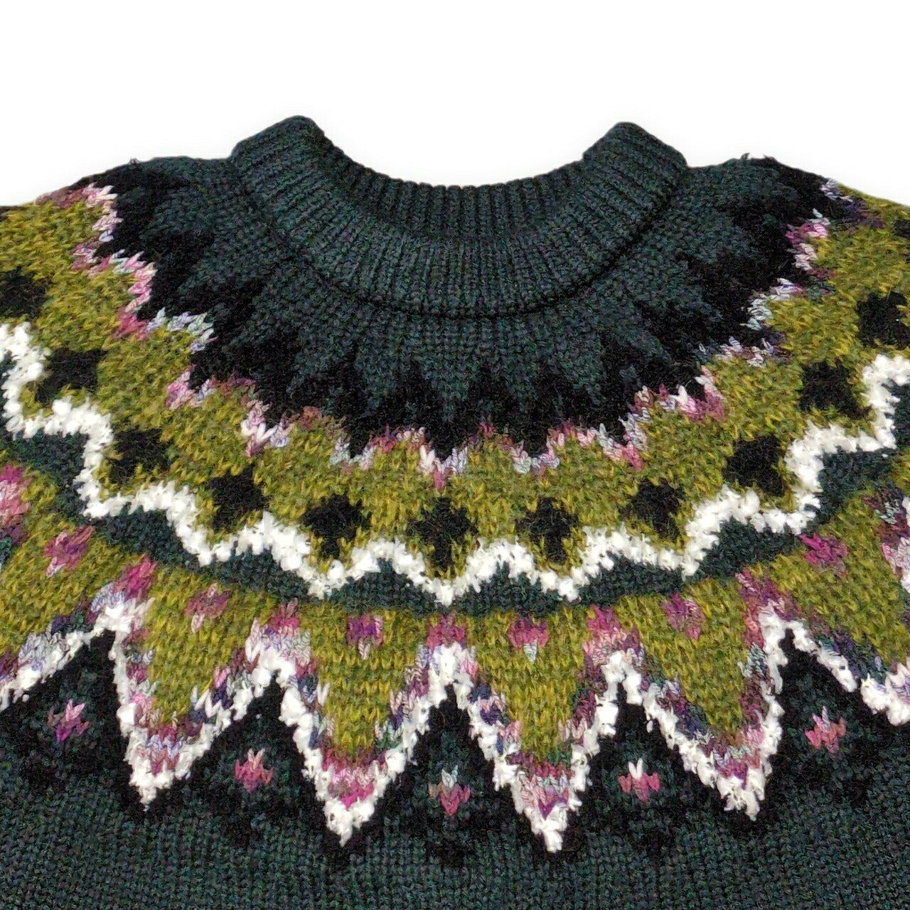 COOHEM 22AW Green Wool Mohair Nordic Sweater Size XL