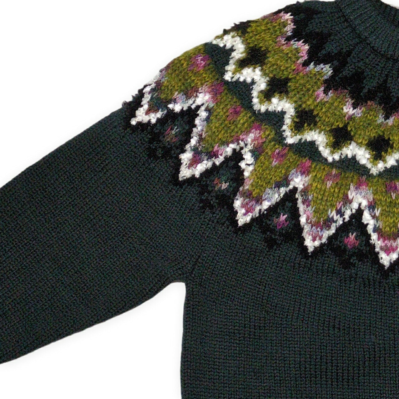 COOHEM 22AW Green Wool Mohair Nordic Sweater Size XL