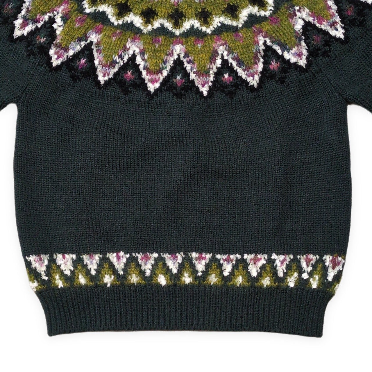 COOHEM 22AW Green Wool Mohair Nordic Sweater Size XL