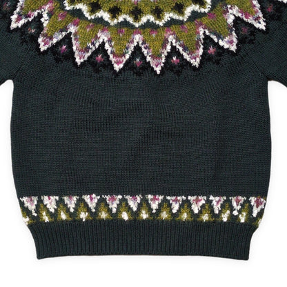 COOHEM 22AW Green Wool Mohair Nordic Sweater Size XL