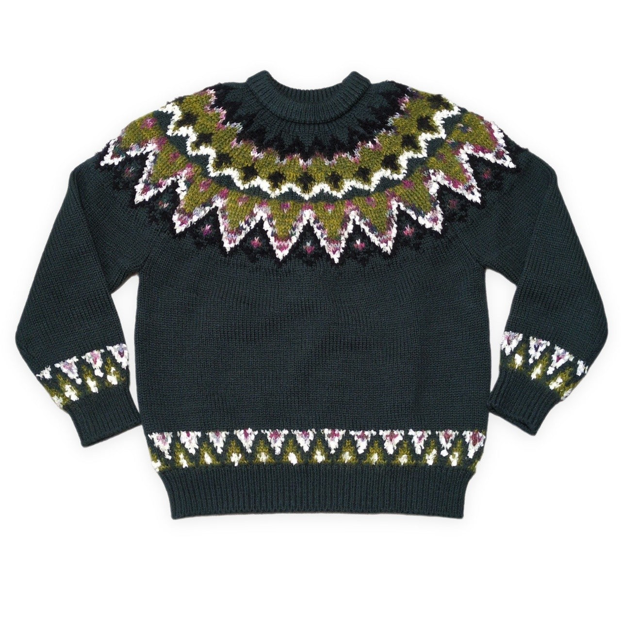 COOHEM 22AW Green Wool Mohair Nordic Sweater Size XL
