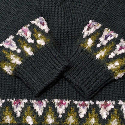 COOHEM 22AW Green Wool Mohair Nordic Sweater Size XL