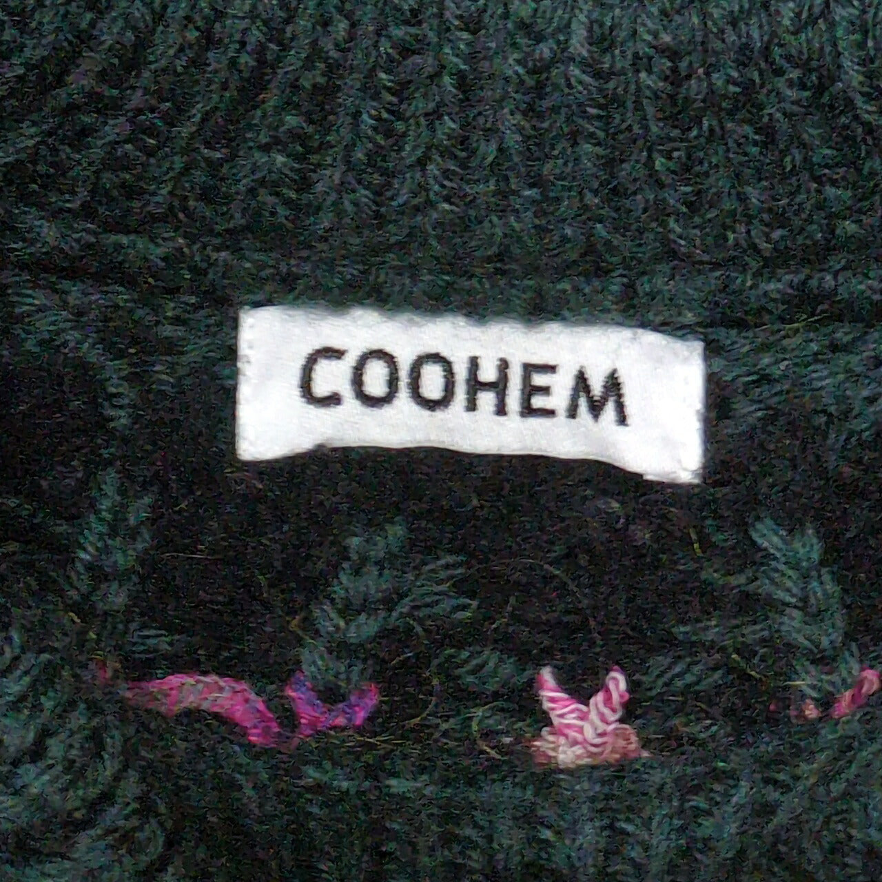 COOHEM 22AW Green Wool Mohair Nordic Sweater Size XL