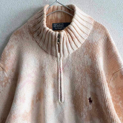 Polo Ralph Lauren Tie-dye Half-zip Knit Sweater Size M