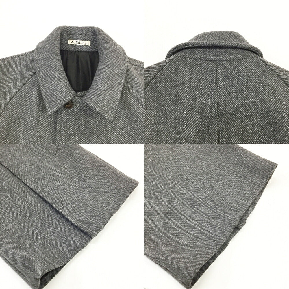 AURALEE Melton Balmacaan Coat Gray Size 3