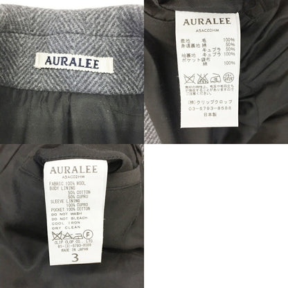 AURALEE Melton Balmacaan Coat Gray Size 3