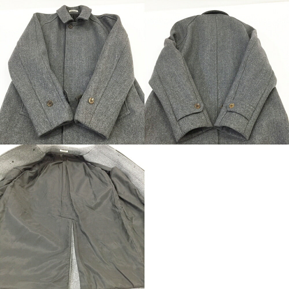 AURALEE Melton Balmacaan Coat Gray Size 3