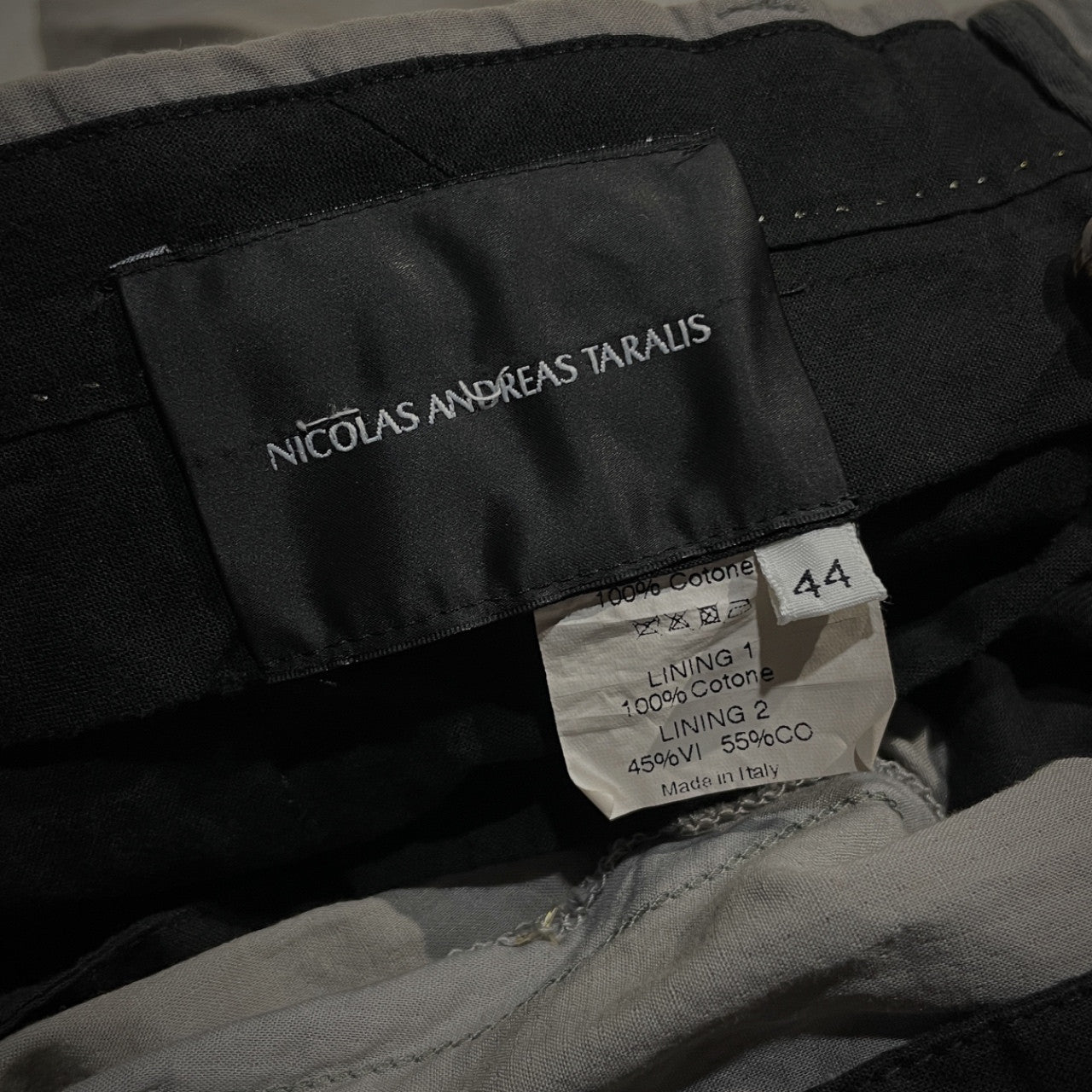 Nicolas Andreas Taralis Gray Cotton Gauze Slim Size 44