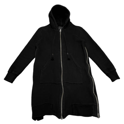 S'exprimer Fleece Lined Double Side Zip Long Hoodie Size 44