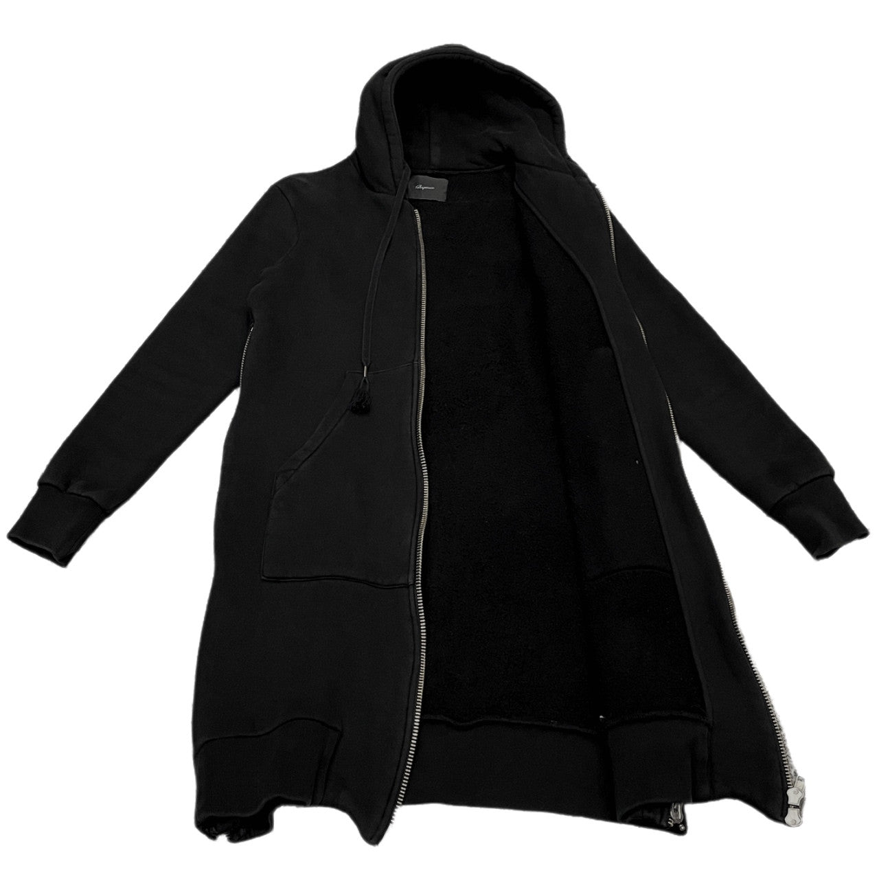 S'exprimer Fleece Lined Double Side Zip Long Hoodie Size 44