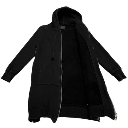 S'exprimer Fleece Lined Double Side Zip Long Hoodie Size 44