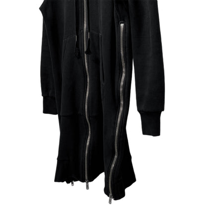 S'exprimer Fleece Lined Double Side Zip Long Hoodie Size 44