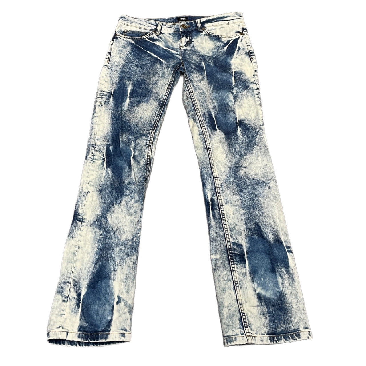 Dolce & Gabbana 00s Y2K Chemical Wash Low-Rise Jeans Size 27