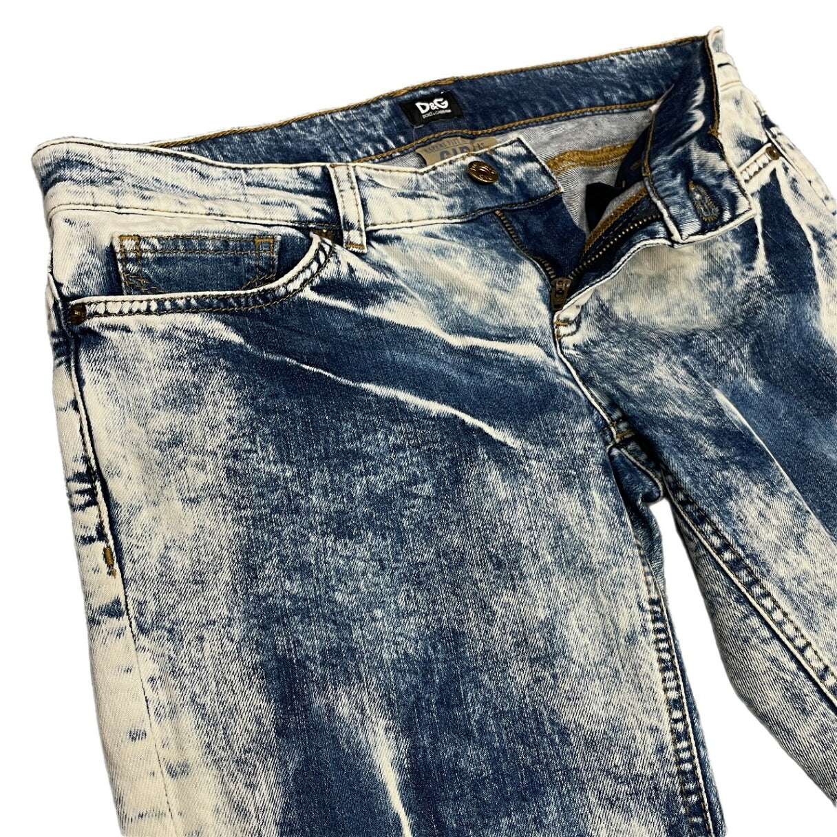 Dolce & Gabbana 00s Y2K Chemical Wash Low-Rise Jeans Size 27