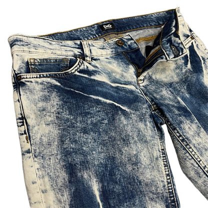 Dolce & Gabbana 00s Y2K Chemical Wash Low-Rise Jeans Size 27