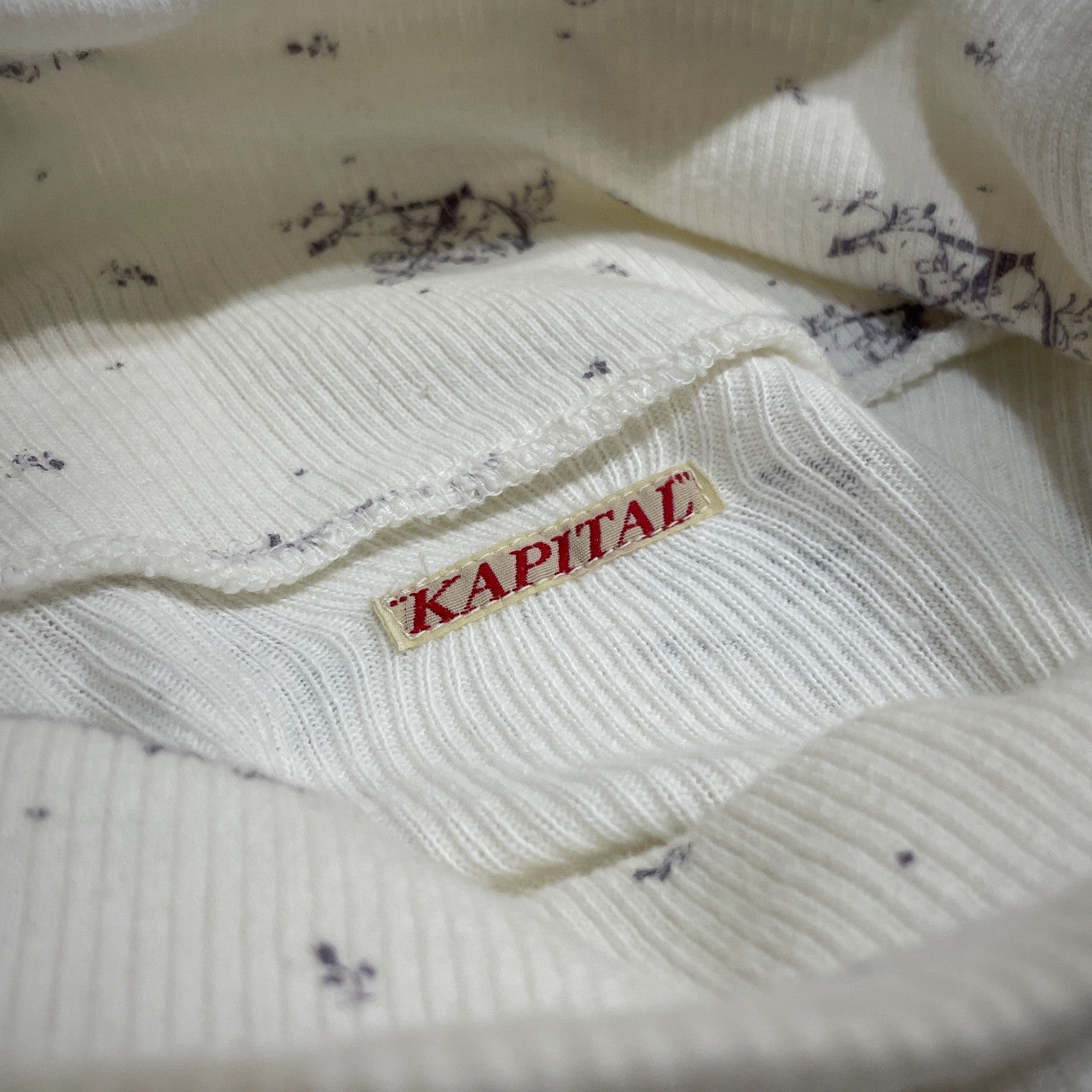 Kapital All-Over Anchor Print Bottleneck T-Shirt Size S