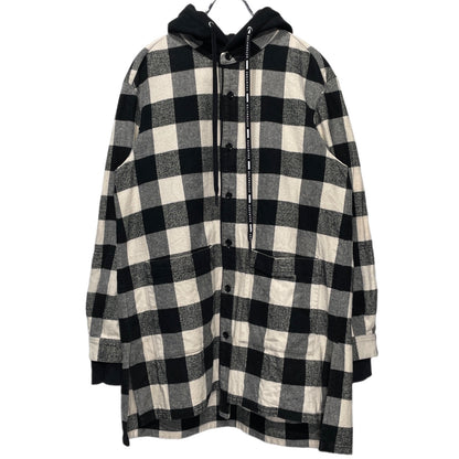 DEFORMATER N/07 Heavy Flannel Check Hoody Hoodie Size L