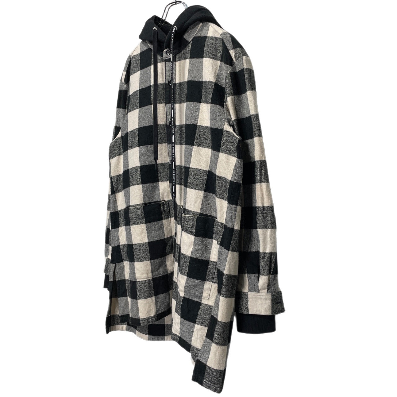 DEFORMATER N/07 Heavy Flannel Check Hoody Hoodie Size L
