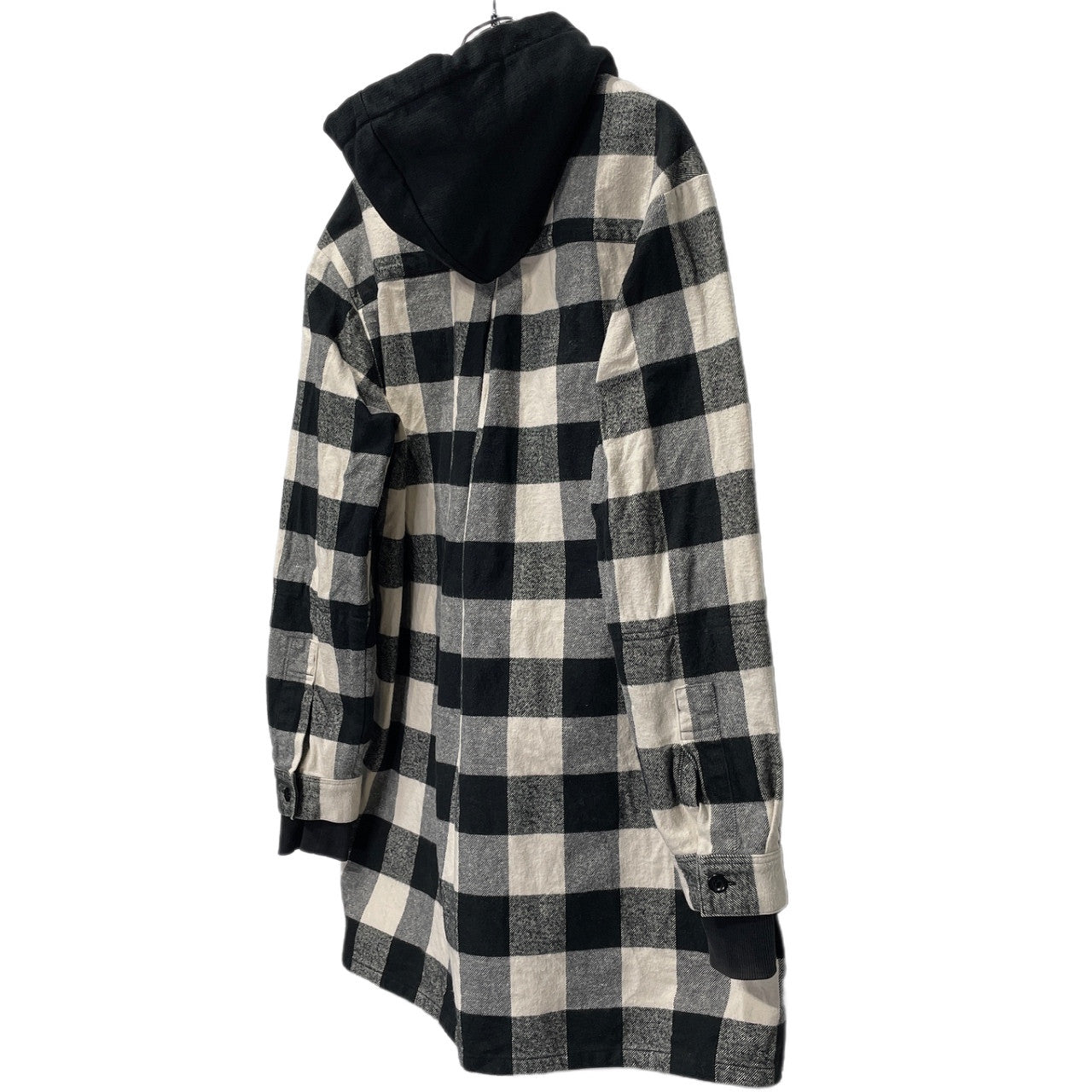DEFORMATER N/07 Heavy Flannel Check Hoody Hoodie Size L