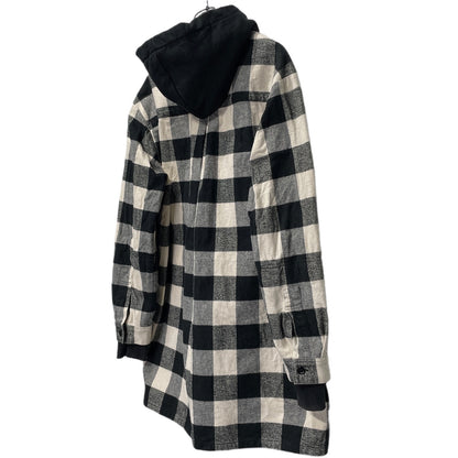 DEFORMATER N/07 Heavy Flannel Check Hoody Hoodie Size L