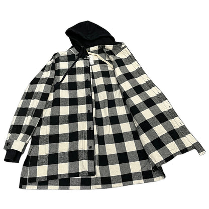 DEFORMATER N/07 Heavy Flannel Check Hoody Hoodie Size L