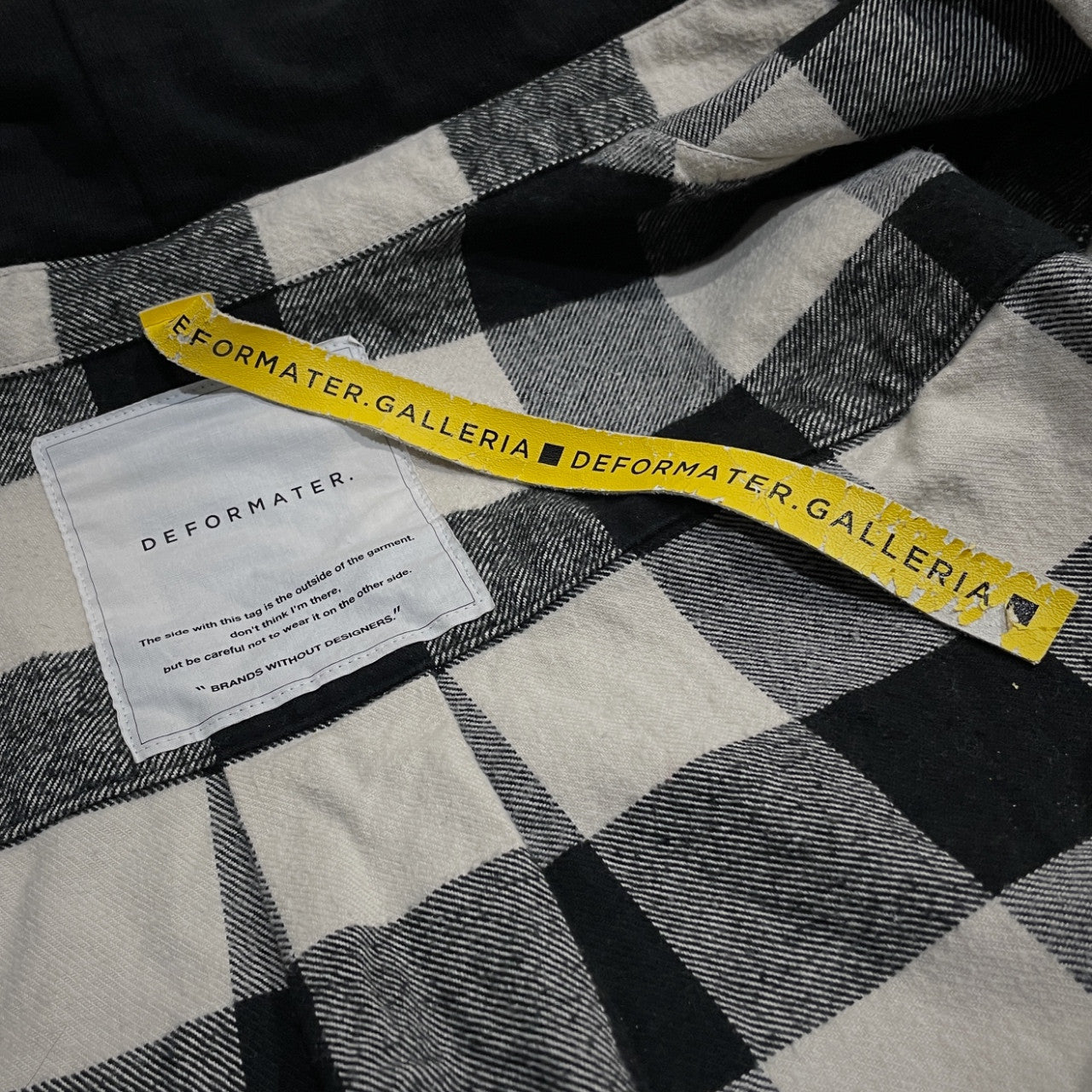 DEFORMATER N/07 Heavy Flannel Check Hoody Hoodie Size L