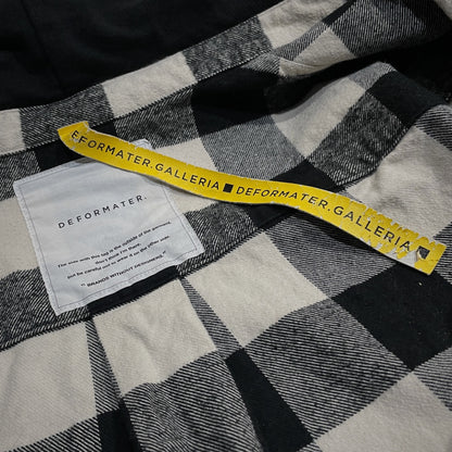 DEFORMATER N/07 Heavy Flannel Check Hoody Hoodie Size L