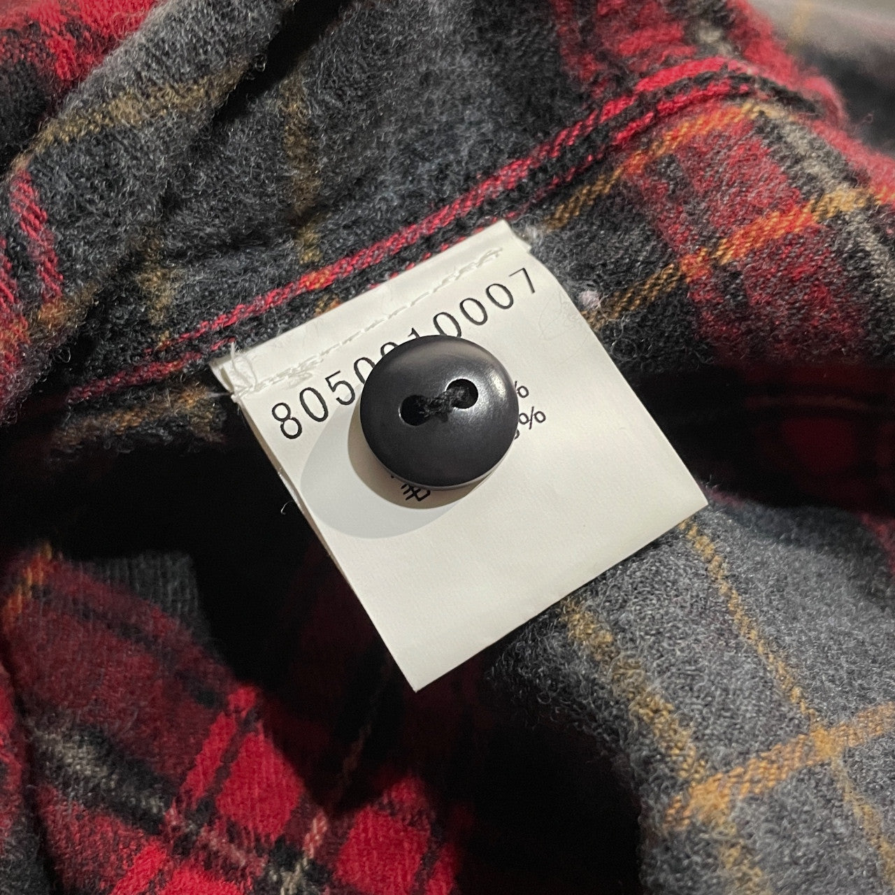 Nigel Cabourn Red Cotton Wool Flannel Check Shirt Size 48