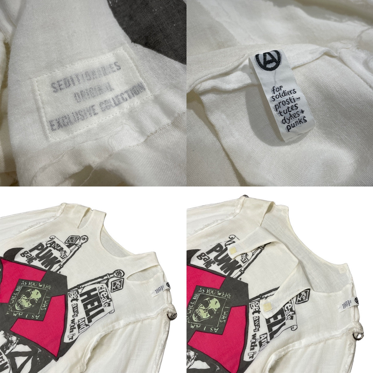SEDITIONARIES by A STORE ROBOT 90s Shirt White Size S