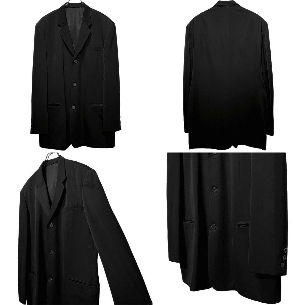 Y's for men 90s Wool Gabardine Suit Black Size M