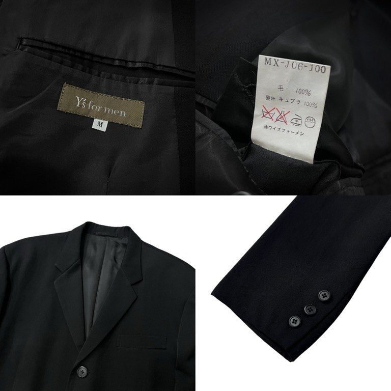 Y's for men 90s Wool Gabardine Suit Black Size M