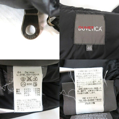DUVETICA Black Hooded Down Jacket Size 46