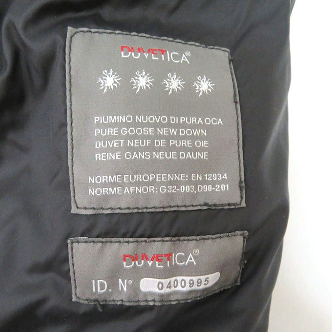 DUVETICA Black Hooded Down Jacket Size 46