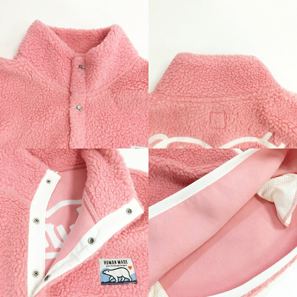 HUMAN MADE Boa Fleece Pullover Hoodie Pink Size L