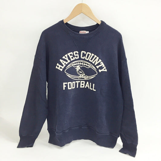 WARE HOUSE Navy Double V College Logo Sweatshirt Size 42