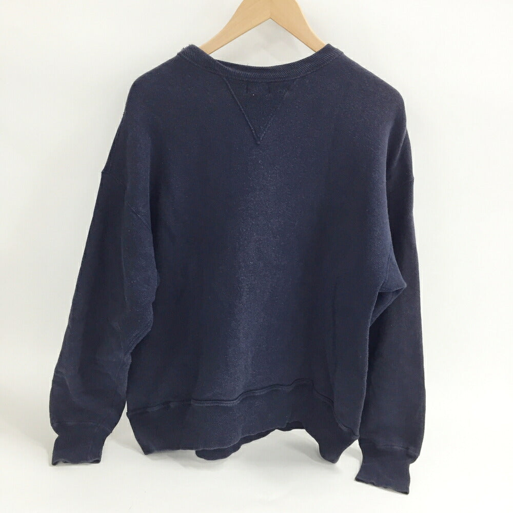 WARE HOUSE Navy Double V College Logo Sweatshirt Size 42