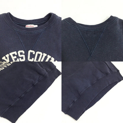 WARE HOUSE Navy Double V College Logo Sweatshirt Size 42