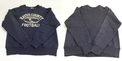 WARE HOUSE Navy Double V College Logo Sweatshirt Size 42