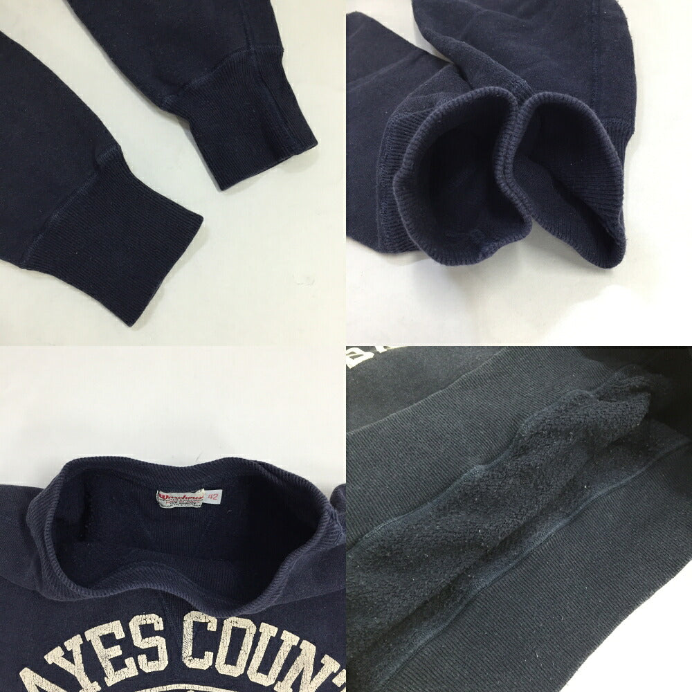 WARE HOUSE Navy Double V College Logo Sweatshirt Size 42