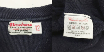 WARE HOUSE Navy Double V College Logo Sweatshirt Size 42