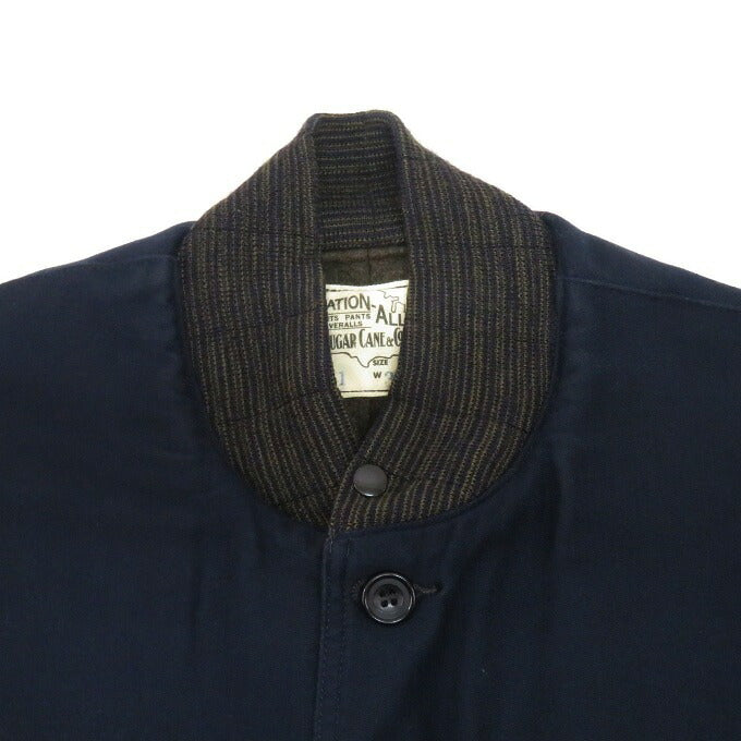 SUGAR CANE 9oz Moleskin Troy Blanket Jacket Navy Size M