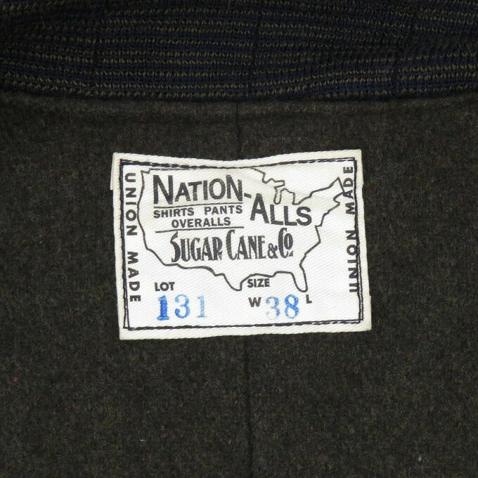 SUGAR CANE 9oz Moleskin Troy Blanket Jacket Navy Size M