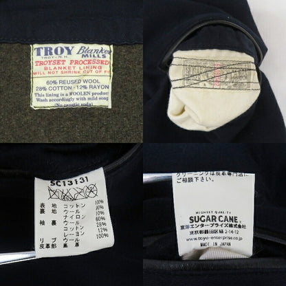 SUGAR CANE 9oz Moleskin Troy Blanket Jacket Navy Size M
