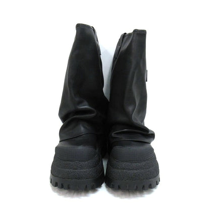 NAKED WOLFE Disturb Black Leather Platform Boots Size EU40