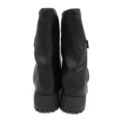 NAKED WOLFE Disturb Black Leather Platform Boots Size EU40