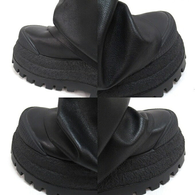 NAKED WOLFE Disturb Black Leather Platform Boots Size EU40