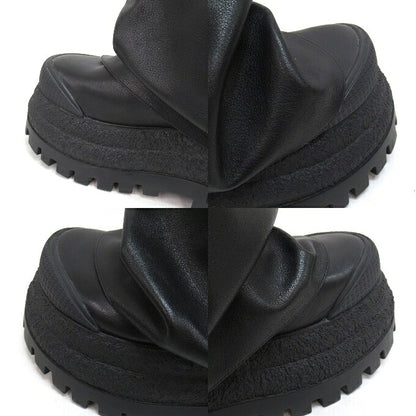 NAKED WOLFE Disturb Black Leather Platform Boots Size EU40